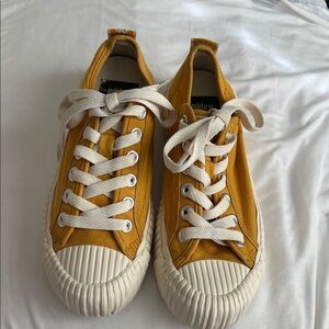 Kappa Mustard Canvas Sneakers with Cream Laces
